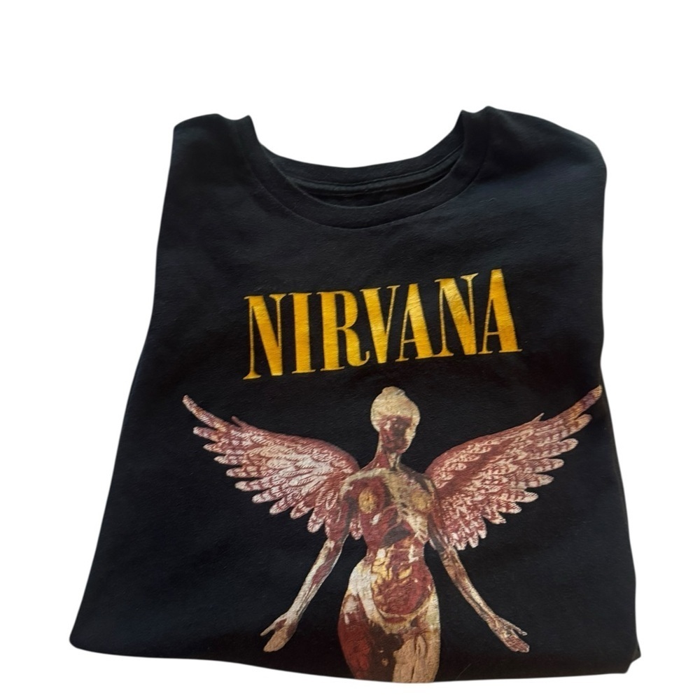 NIRVANA IN UTERO Relaxed Graphic Tee Unisex LG Music Band T-shirt Black - Picture 6 of 12